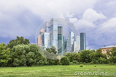 View on the Moscow International Business Centre MIBC from Fili. Stock Photo